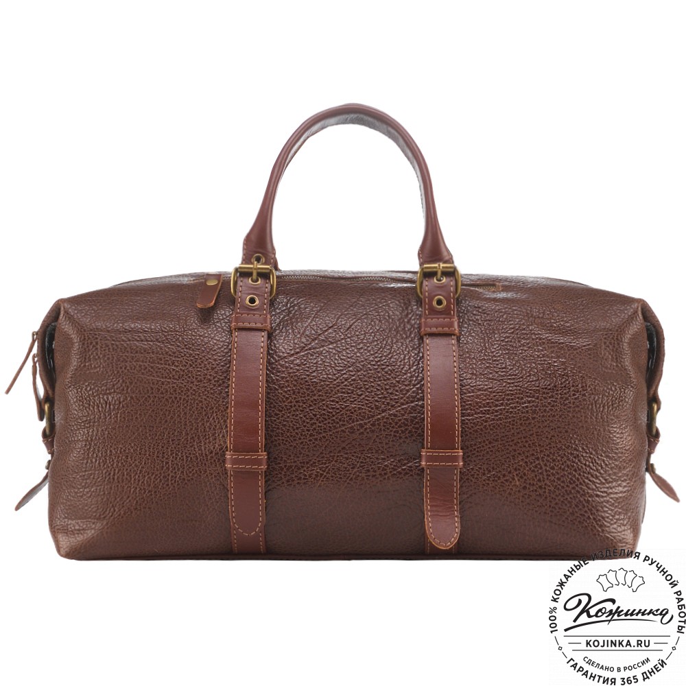 Кожаная дорожно-спортивная сумка Вашингтон (фактура коричневый)